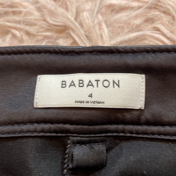 Aritzia Babaton Command Cropped High Rise Faux Leather Pants sz 4 - Picture 7 of 9